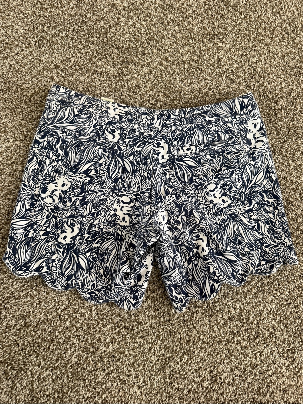 Lilly Pulitzer Darci Knit Shorts in a navy and white koala print - Picture 2 of 5